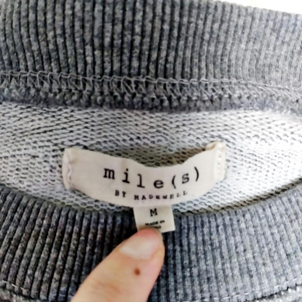 Madewell Miles Heather Gray Ruffle Sweatshirt - Picture 7 of 7